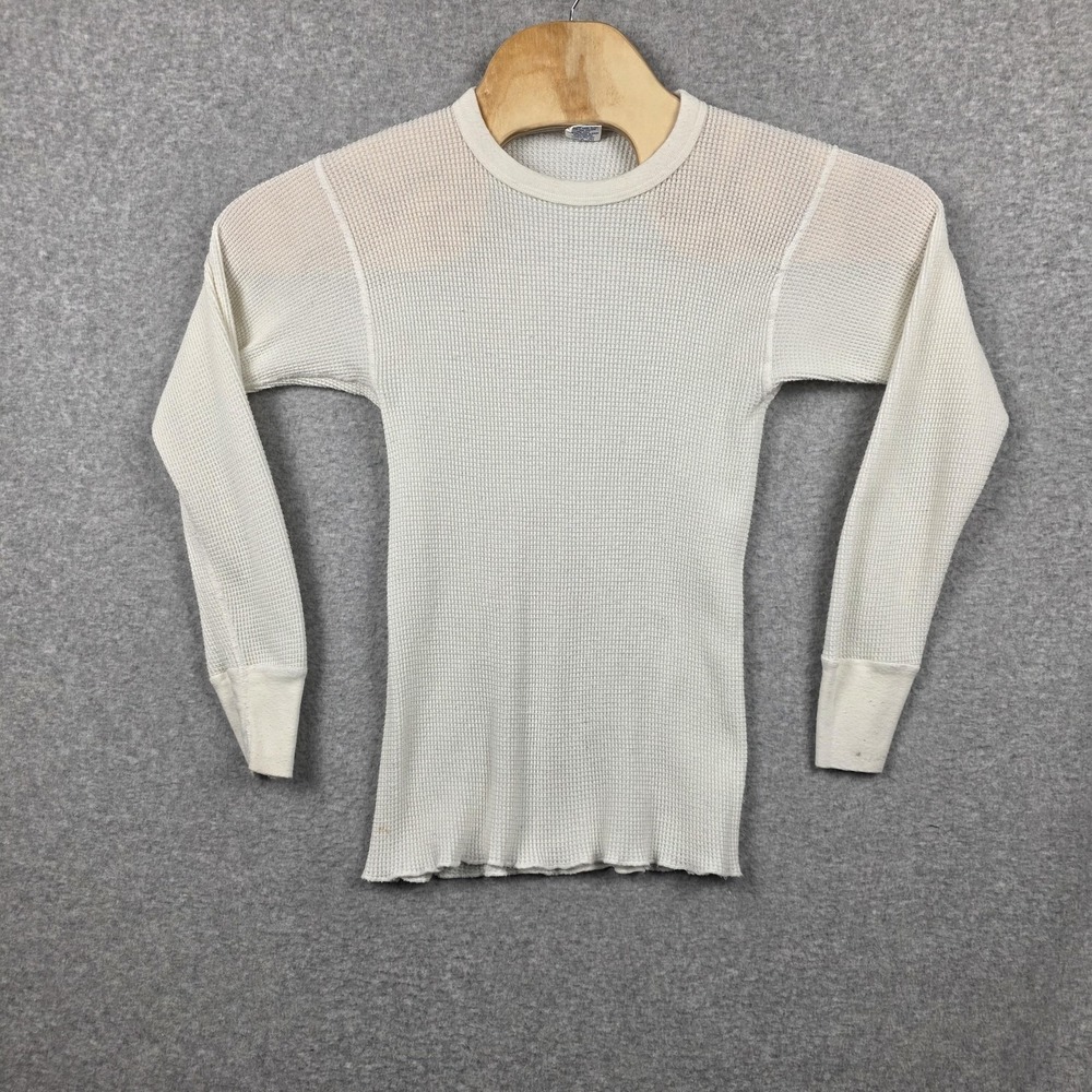 Vintage‎ J.E. Morgan Thermal Shirt Mens Large White Waffle Long Johns USA 90s
